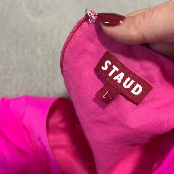 Staud Calypso PINK Bougainvillea Cut Out Maxi A-Line Dress sz L - Picture 5 of 11